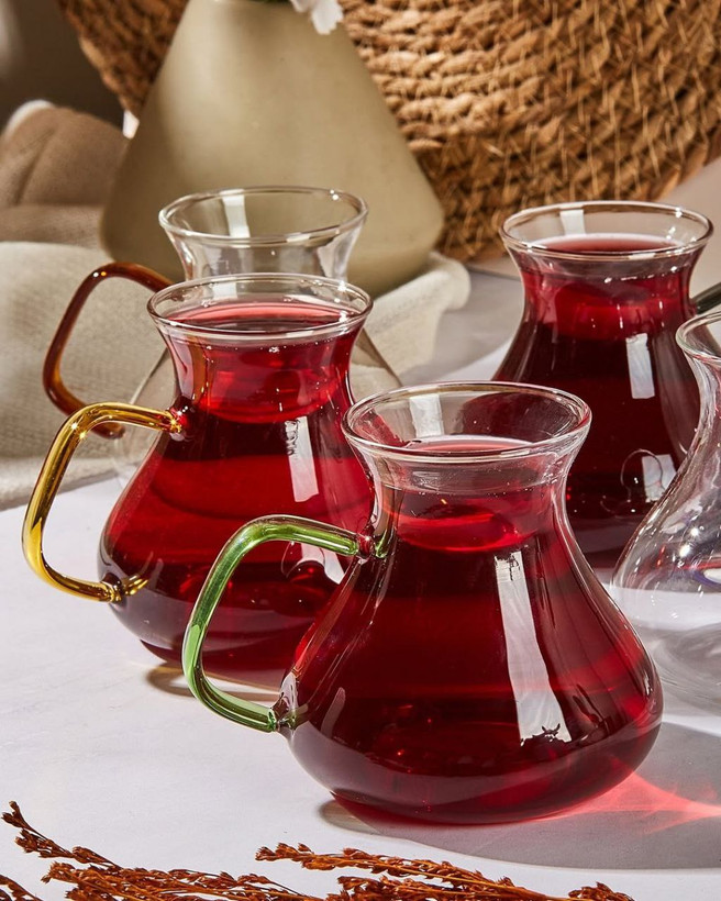 فنجان پیرکس کپل دسته رنگی و بیرنگ🇹🇷 کپل
