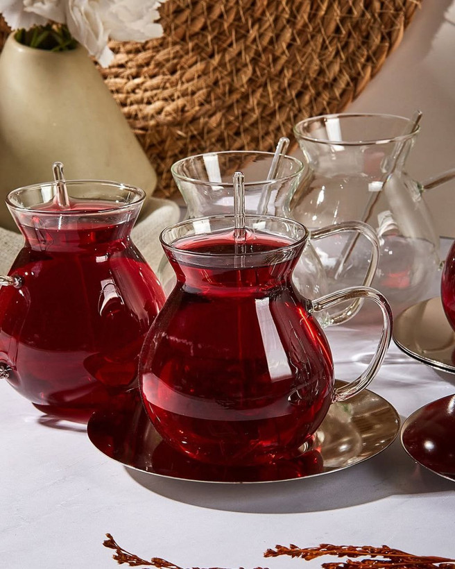 فنجان پیرکس کپل دسته رنگی و بیرنگ🇹🇷 کپل