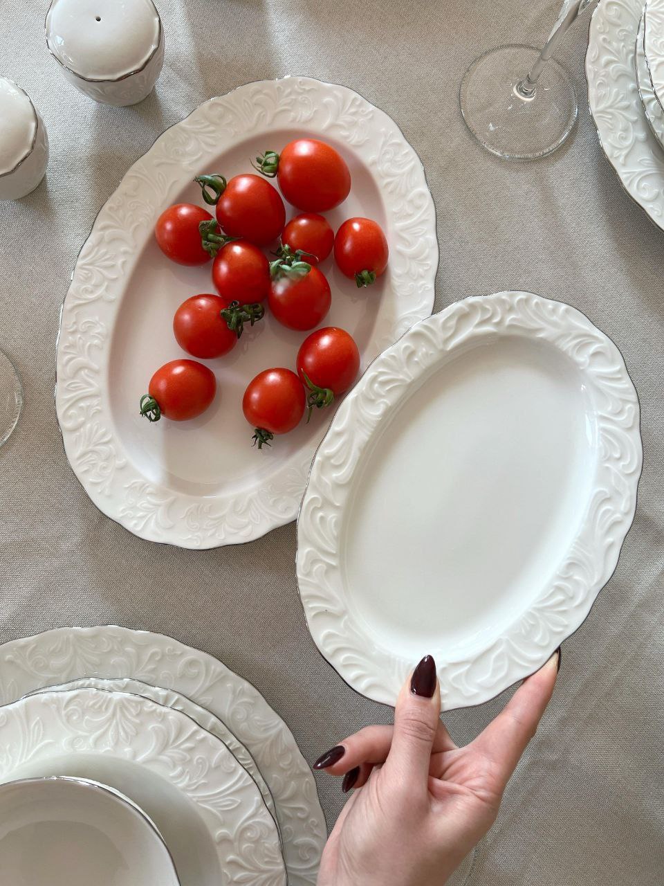 ست غذا خوری ipek 🇹🇷 ست غذا خوری ایپک دور طلایی و دور سیلور