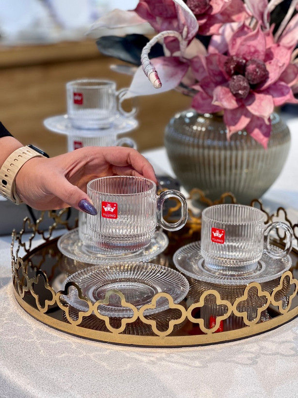 فنجان نعلبکی شیار دار شیاردار